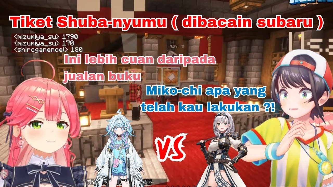 S3 Marketing rencana Miko dapet Cuan jual tiket Shuba-nyumu di Minecraft Auction | [Hololive Sub id]