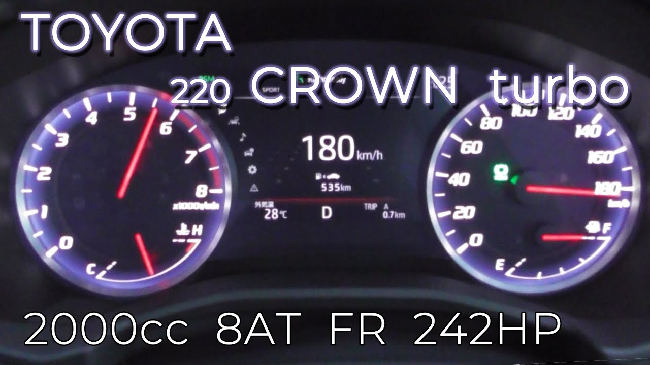 (2018y)  CROWN turbo , acceleration test.cruise engine rpm .(TOYOTA  ARS220)