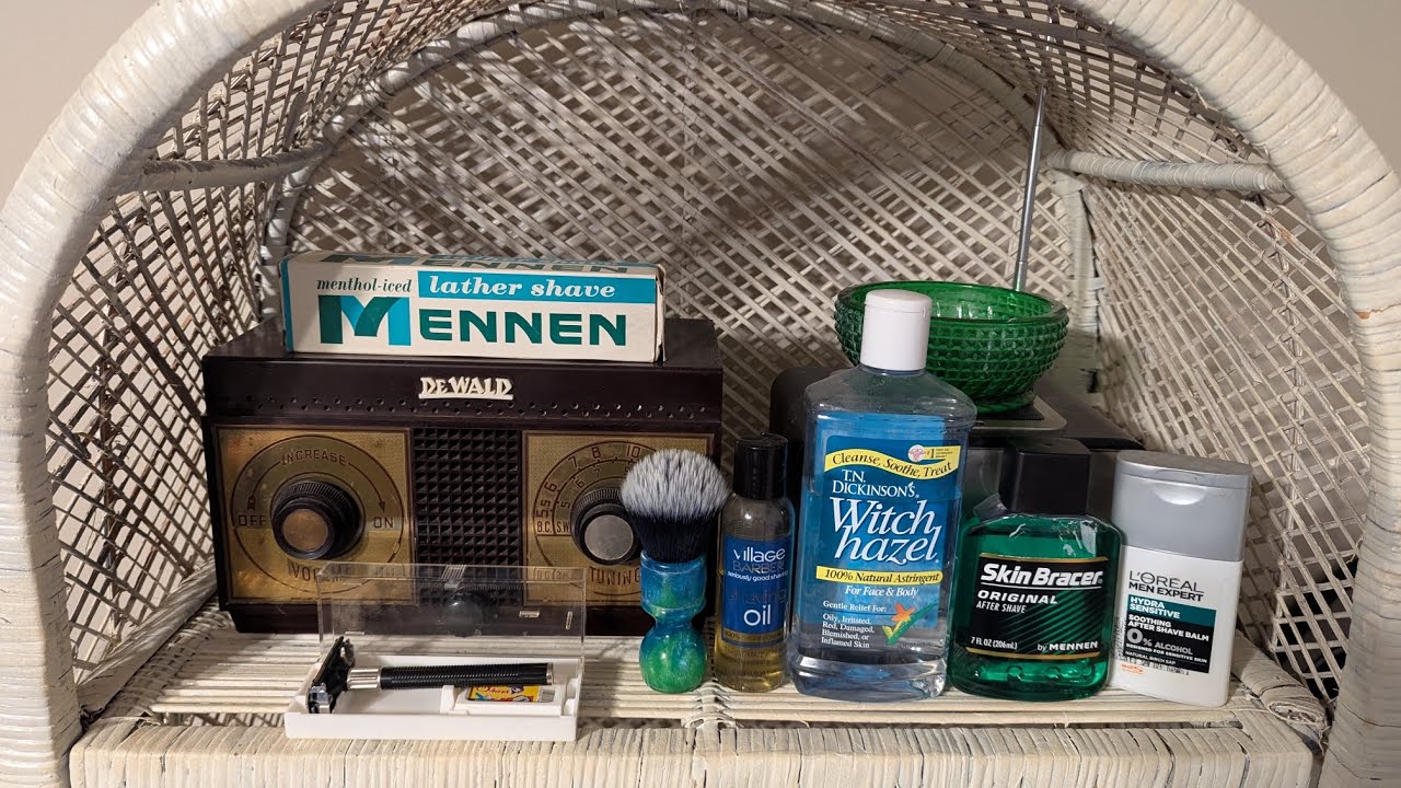 Feather Popular Razor/NOS Mennen Lather Shave Cream