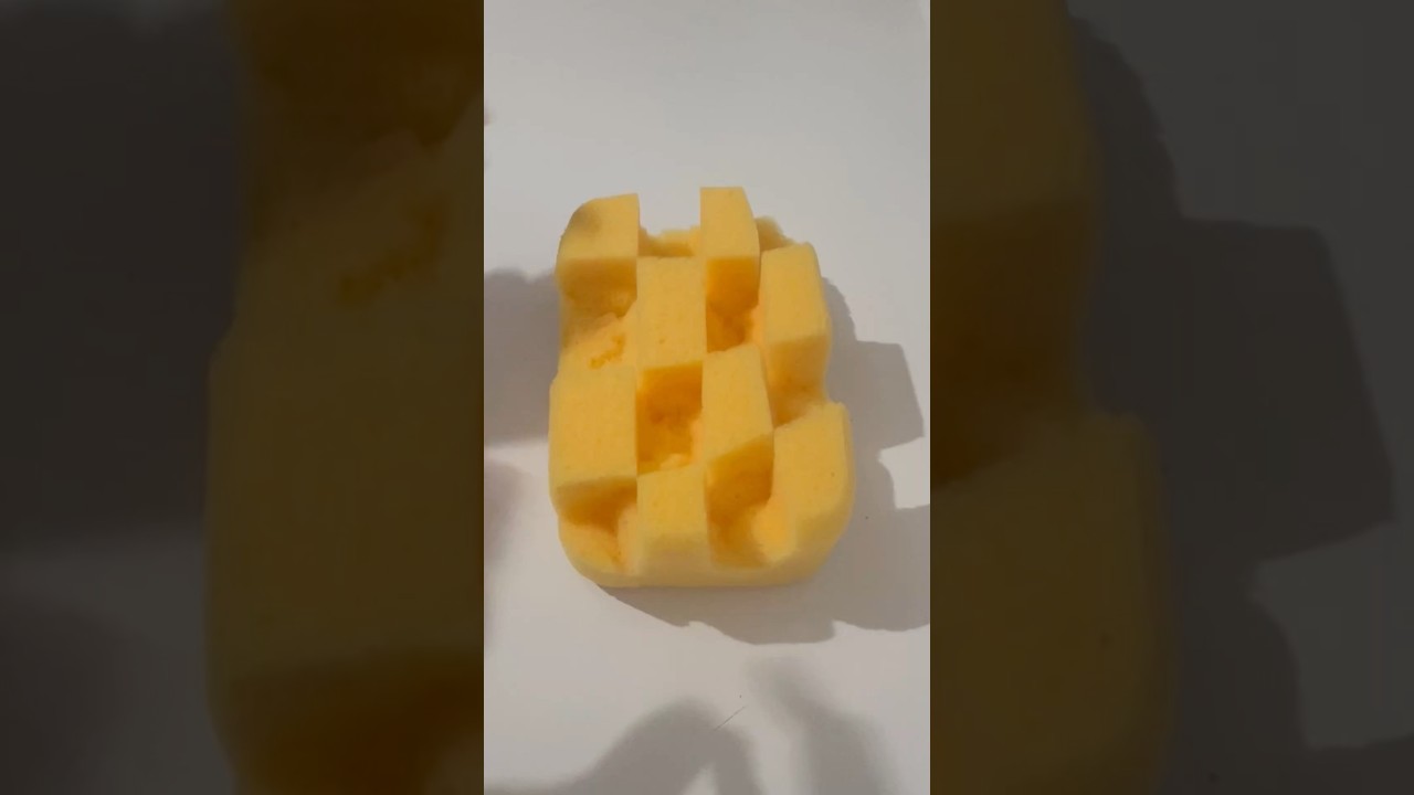 Dry and Crispy Grout Sponge Rip 🍰 #relaxing #spongerelax #spongesounds #groutsponge #spongesounds