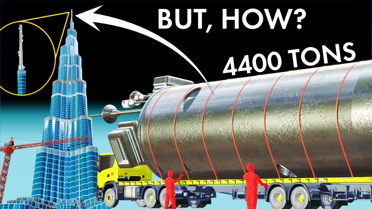 How did they Lift a 4400 Ton Steel Spire to the Top of Burj Khalifa?