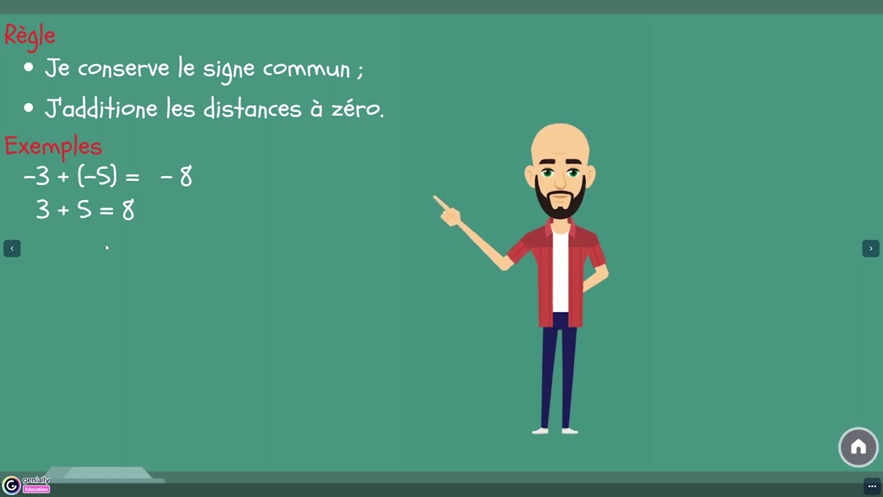 Nombres relatifs en écriture décimale   2a Additions