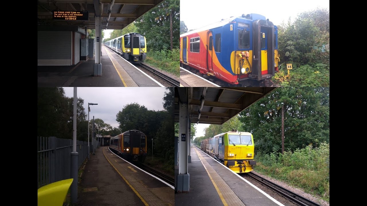 Trains At Hinchley Wood Station F.T. Mainline Service Diversions & Tamper!