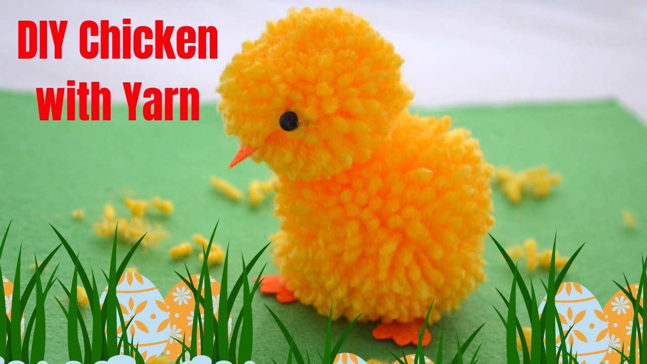 How to make chick using pompom | DIY Pom Pom chicken| Yarn Chicken | Easter Crafts