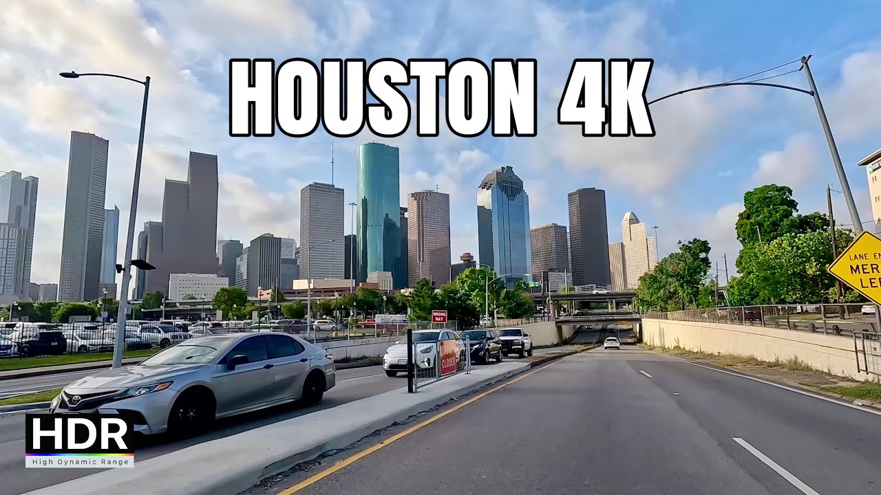 Zero AI Driving Tour 4K Houston,, Downtown, Eleanor Tinsley Park, Montrose || Houston, Texas