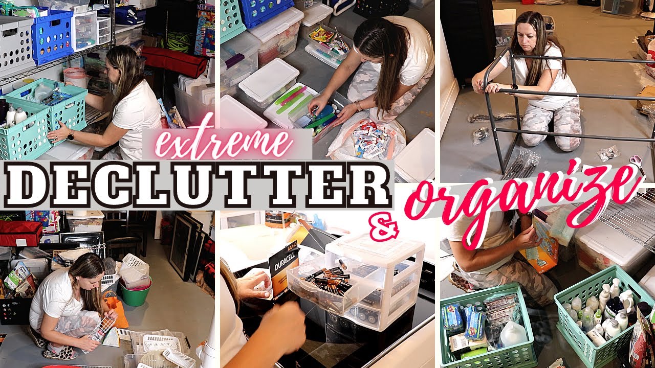 EXTREME CLEAN, DECLUTTER, AND ORGANIZE | BASEMENT DISASTER | DECLUTTER LIKE A MOTHER