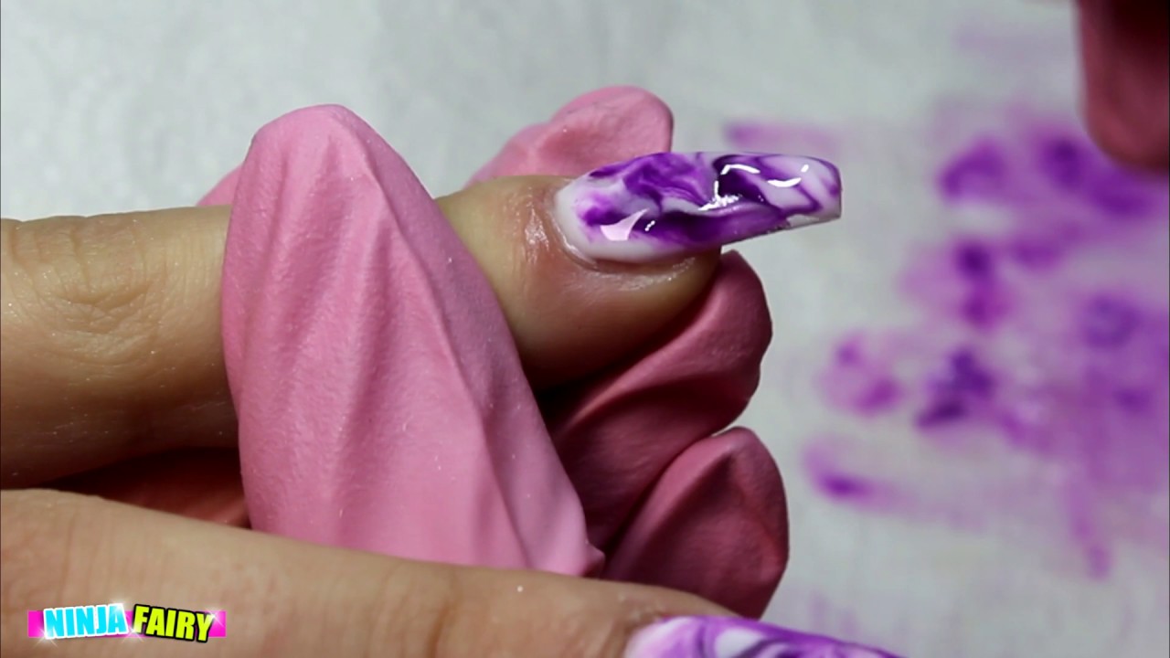 ACRYLIC NAIL INFILL & NEW DESIGN | MARBLE NAILS USING ONLY ACRYLIC