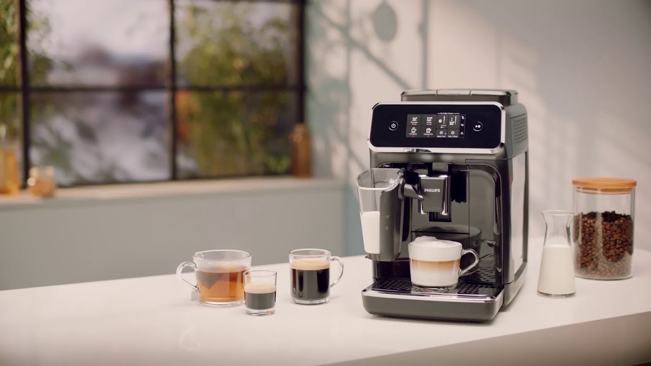 Pr&eacute;sentation produit  - Philips Machine espresso &agrave; caf&eacute; grains avec broyeur s&eacute;rie 2200 LatteGo