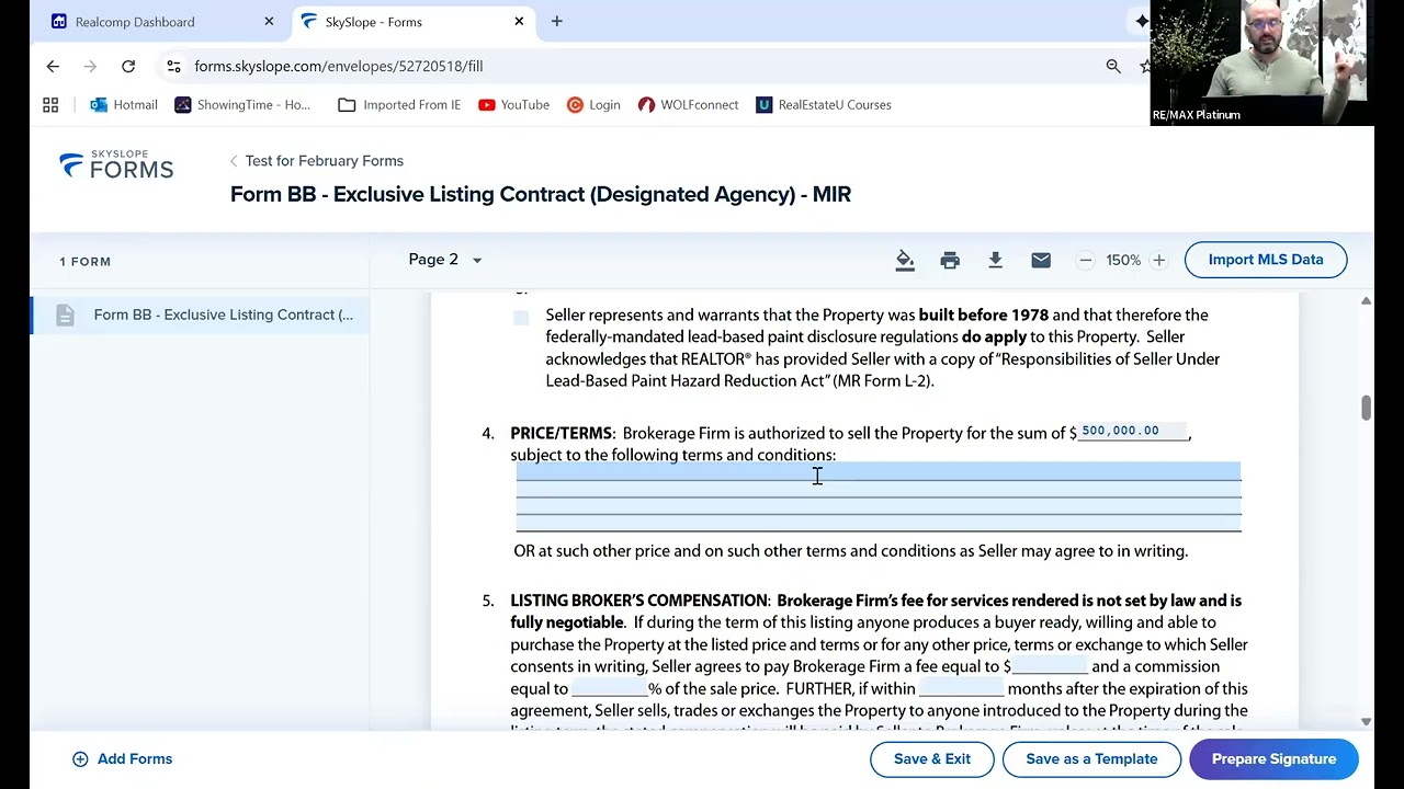 Focus on Forms -- The Listing Contract (BB)