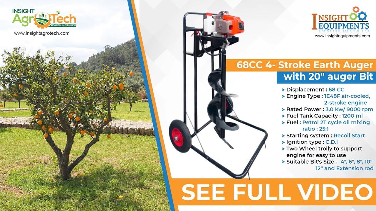 Best Earth Auger 68CC 71CC Professional 2-Wheel Trolley | Post Hole Digger Demo