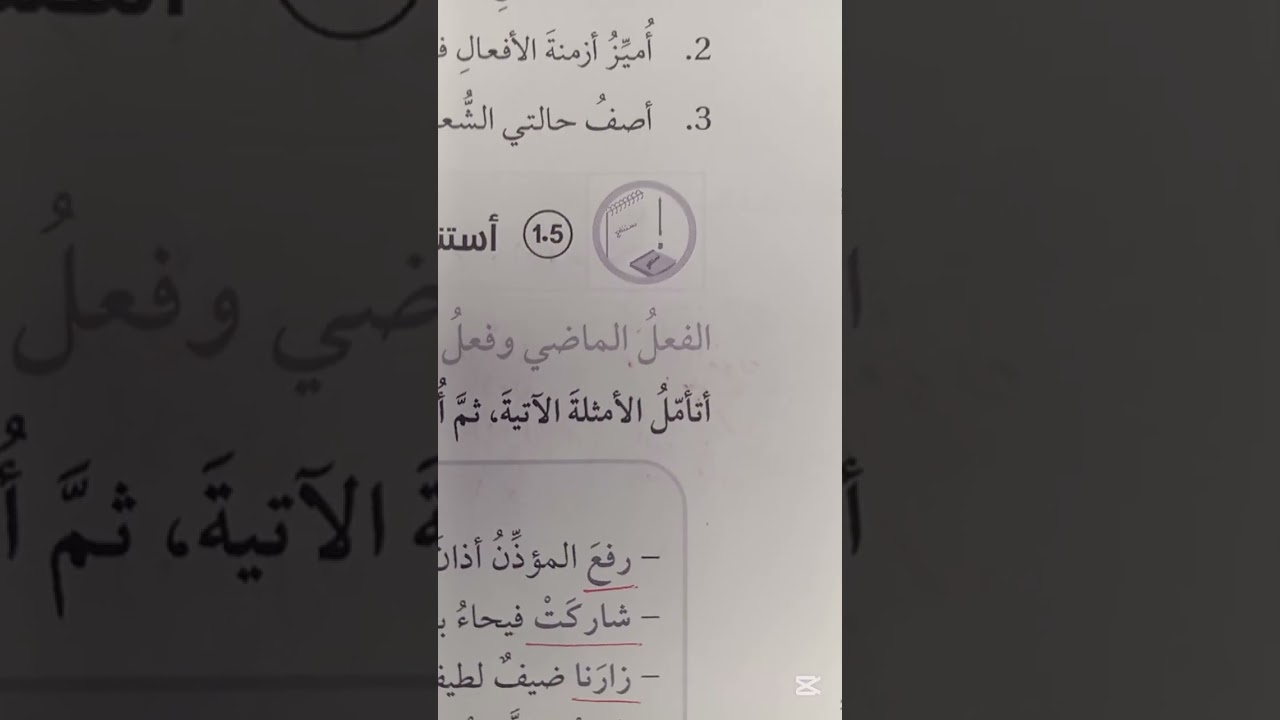 اللغة العربية.. الصف الثامن.. درس الفعل الماضي الجزء الأول 