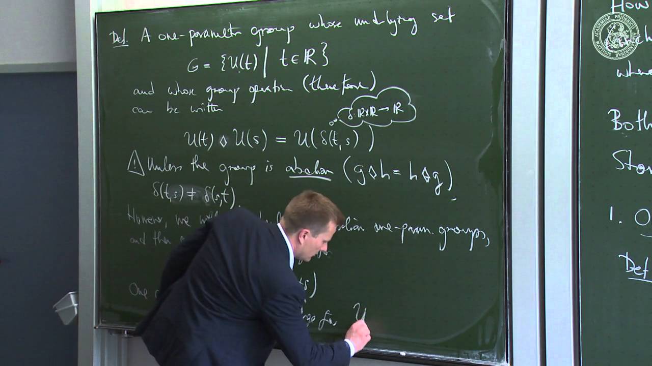 Stone's theorem & construction of observables - L12 - Frederic Schuller