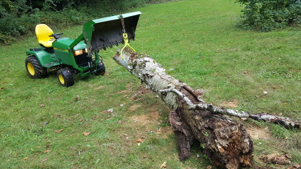 John Deere 445 and Little Buck Loader with Hooks and Log Tongs to Lift and Drag (425, 455, X-Series)