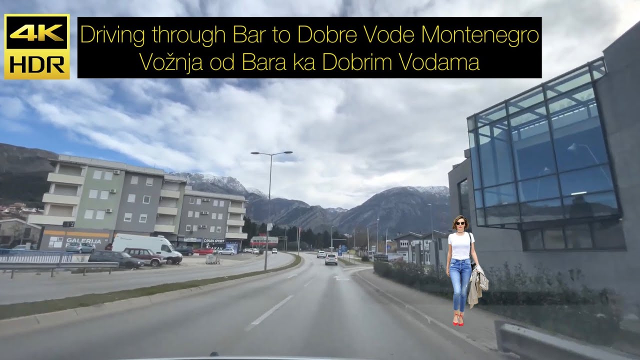 Driving through Bar to Dobre Vode Montenegro Crna Gora Feb 2023 - Vožnja od Bara ka Dobrim Vodama