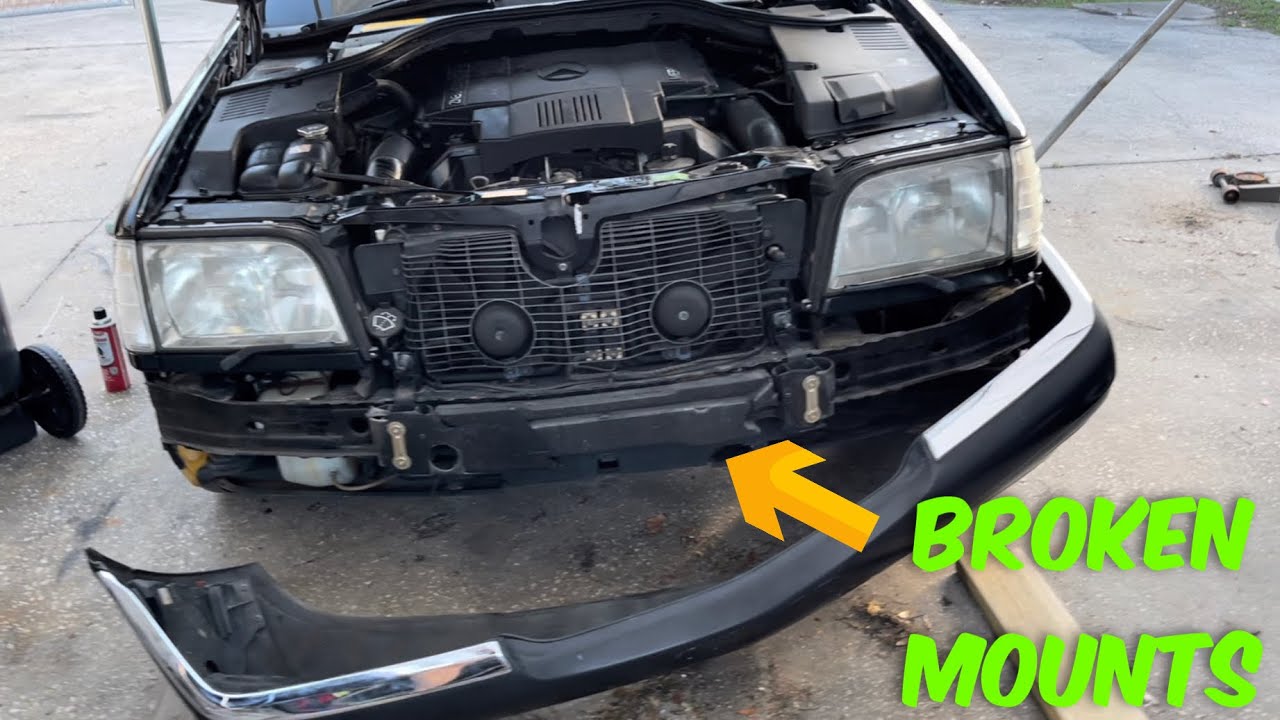 Modifying a broken w140 front bumper with reinforcement s500 project Dr Dre