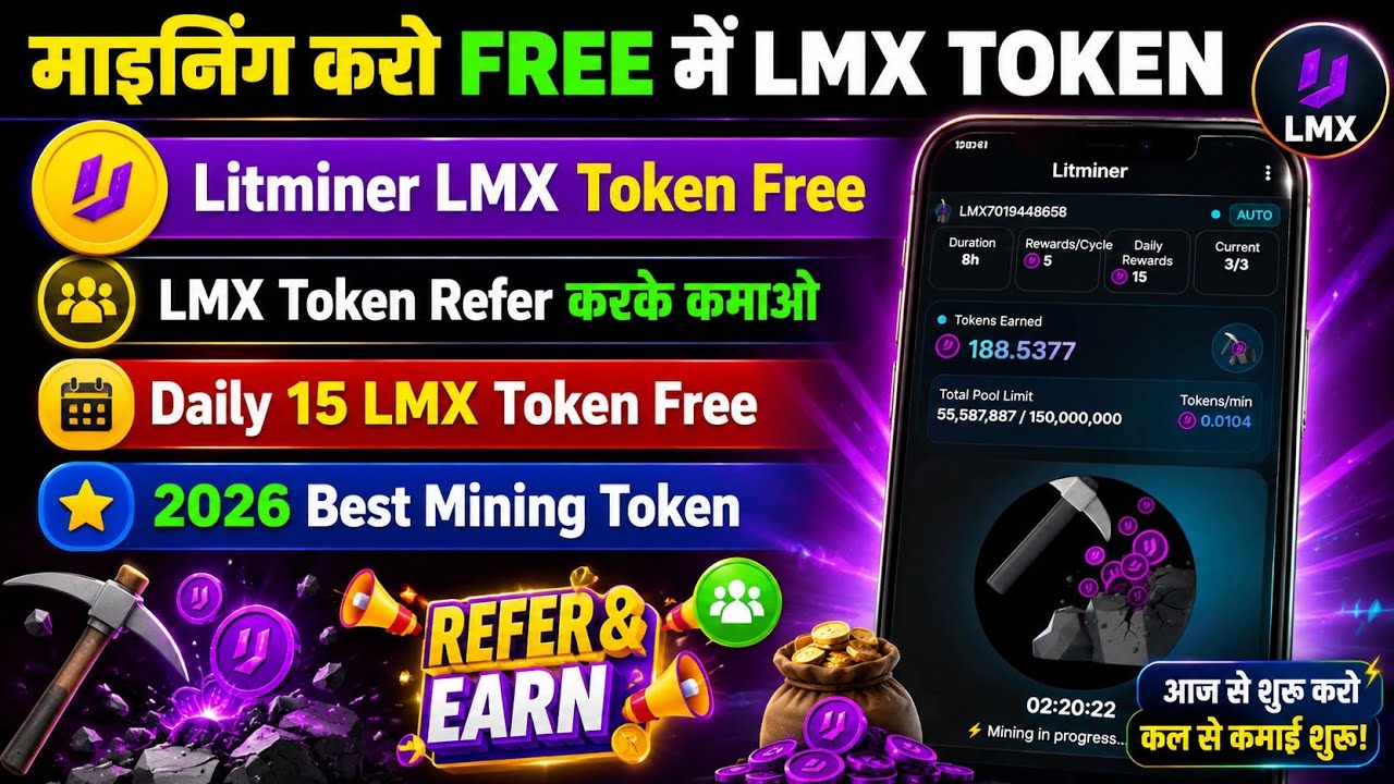 🚀 Litminer LMX Token Free Mining | Daily 15 LMX Token | Refer & Earn 2026