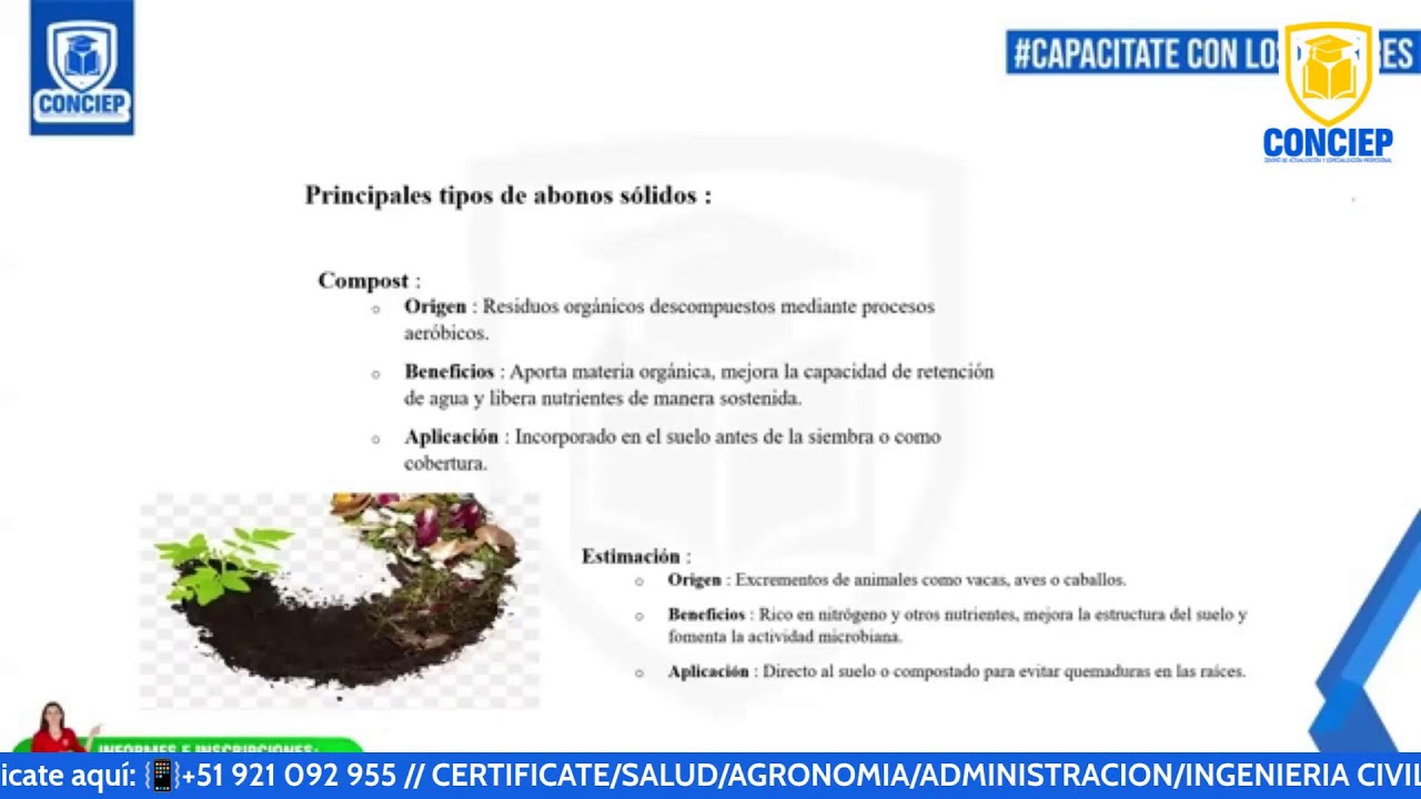 📚𝗖𝗨𝗥𝗦𝗢:NUTRICIÓN Y FERTILIZACIÓN DEL BANANO ORGÁNICO CON LA UTILIZACIÓN DE ABONOS ORGÁNICOS📚