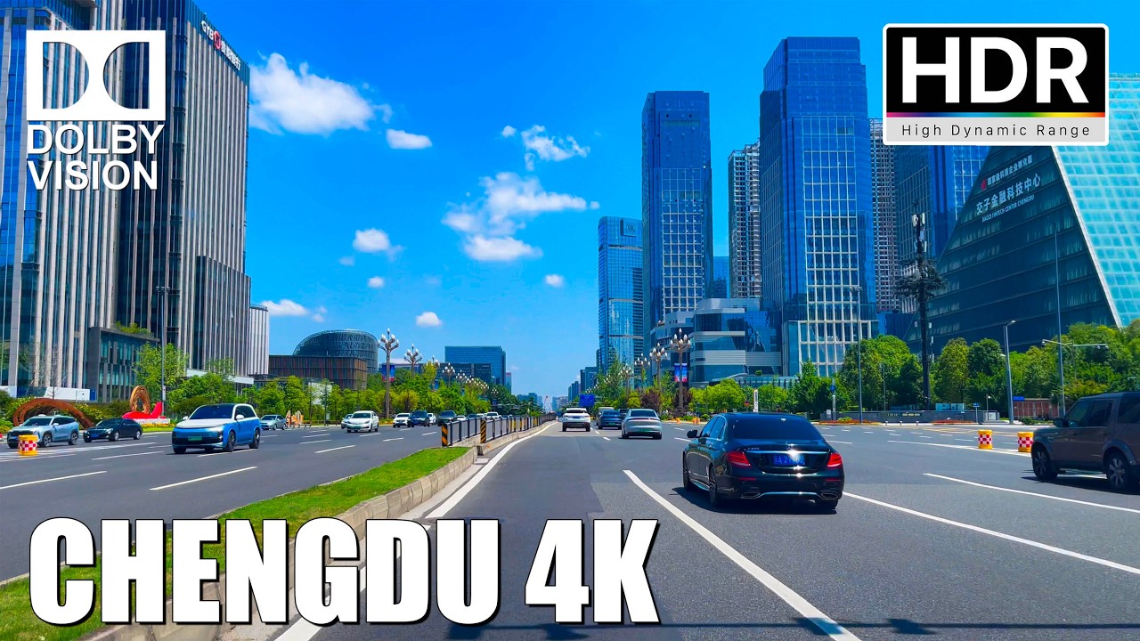 Chengdu, China 4K HDR | Drive Through the Downtown of China's Most Beautiful City