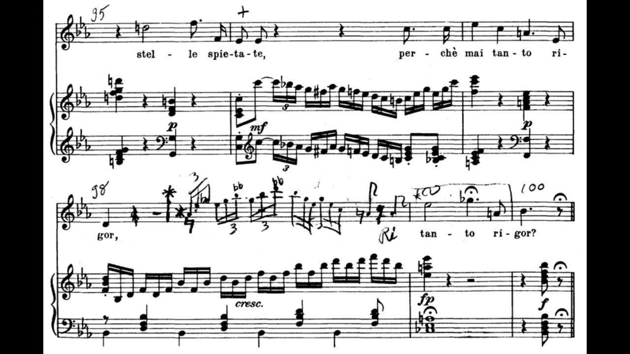 Non temer, amato bene (A. Mozart) Score Animation
