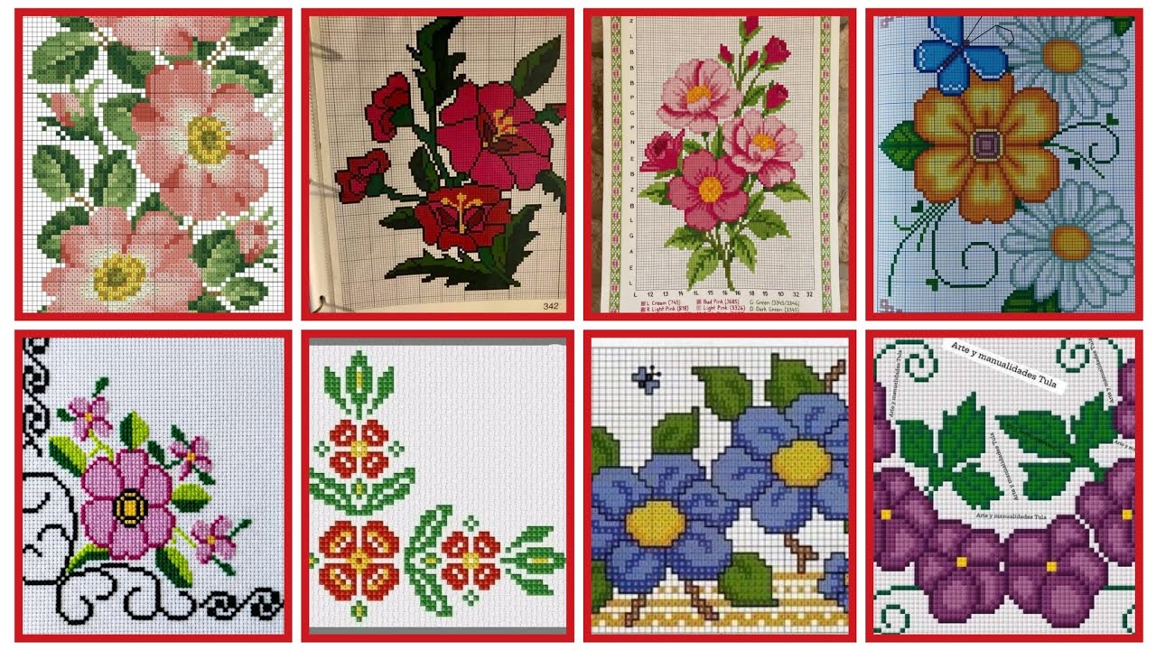 Схемы для вышивки крестом преимущественно в винтажном стиле // коллекция вышивок