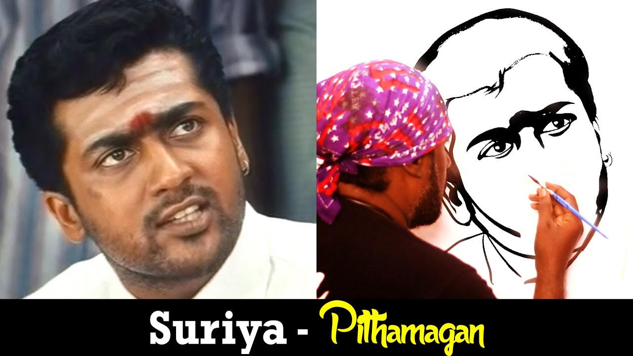 How to Draw Pithamagan Suriya | Indian film Actor - Udhaya Speed Painting