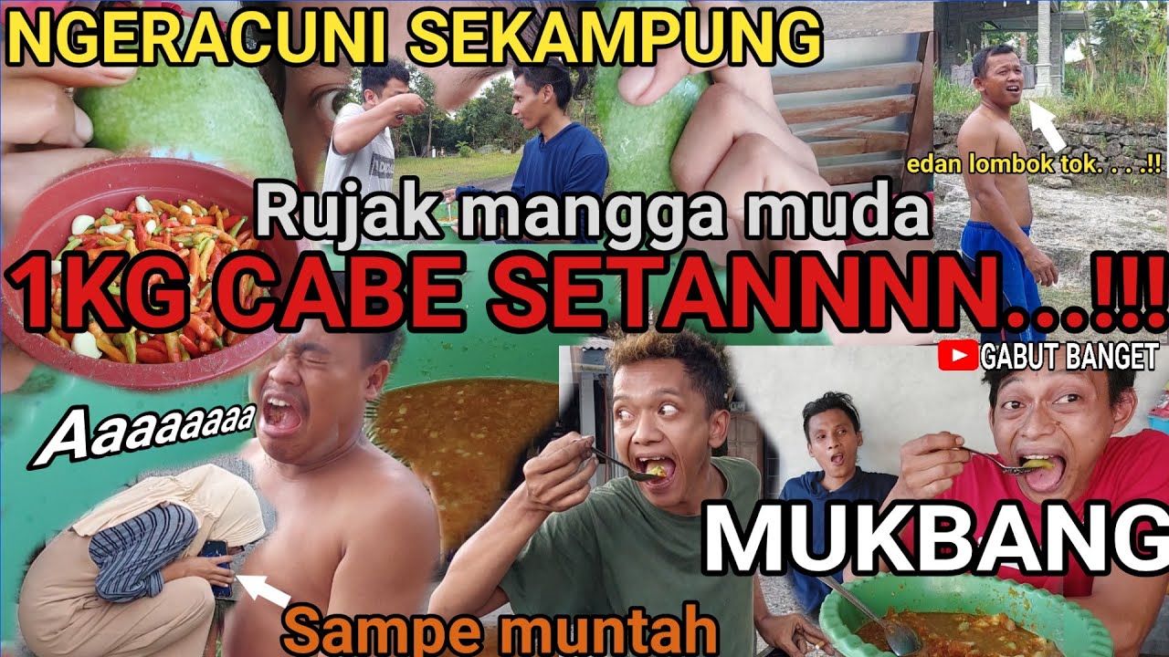 Rujak terpedas 1KG Cabe Setan - Mukbang Racuni sekampung