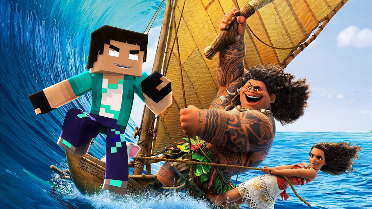 Minecraft: CUBÃO DISNEY MOANA !! - Lucky Block PVP