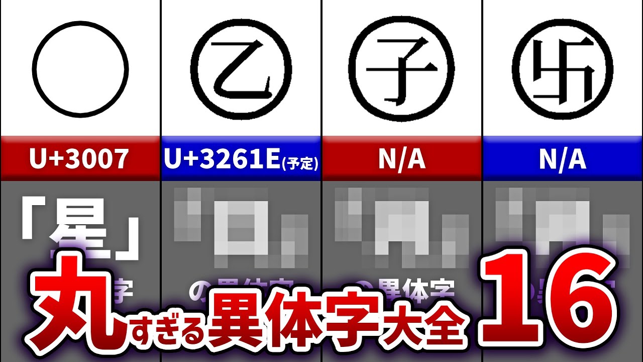 【ゆっくり解説】こんなんアリ！？ 丸すぎる異体字大全 16