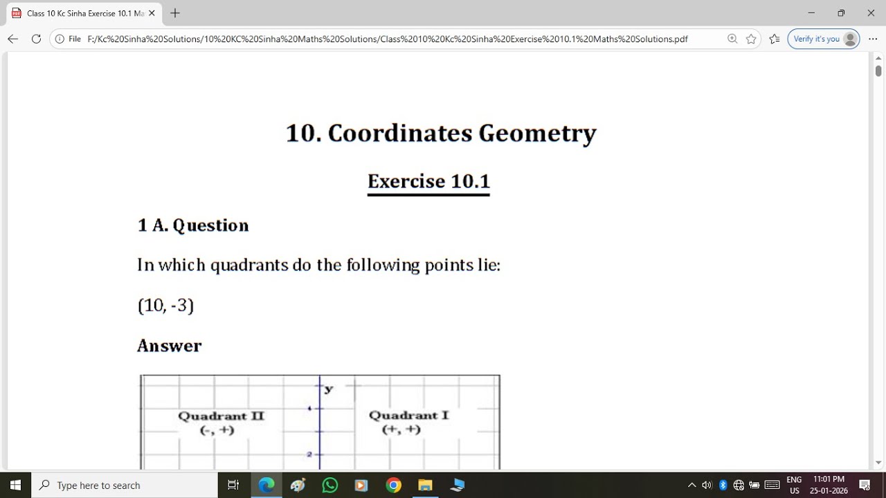 Class 10 Exercise 10.1 Kc Sinha Maths Solutions | Chapter 10: Coordinate Geometry | Kc Sinha Maths