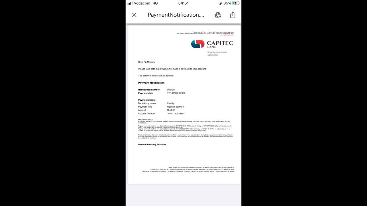 Новое приложение Capitec &mdash; подтверждение платежа