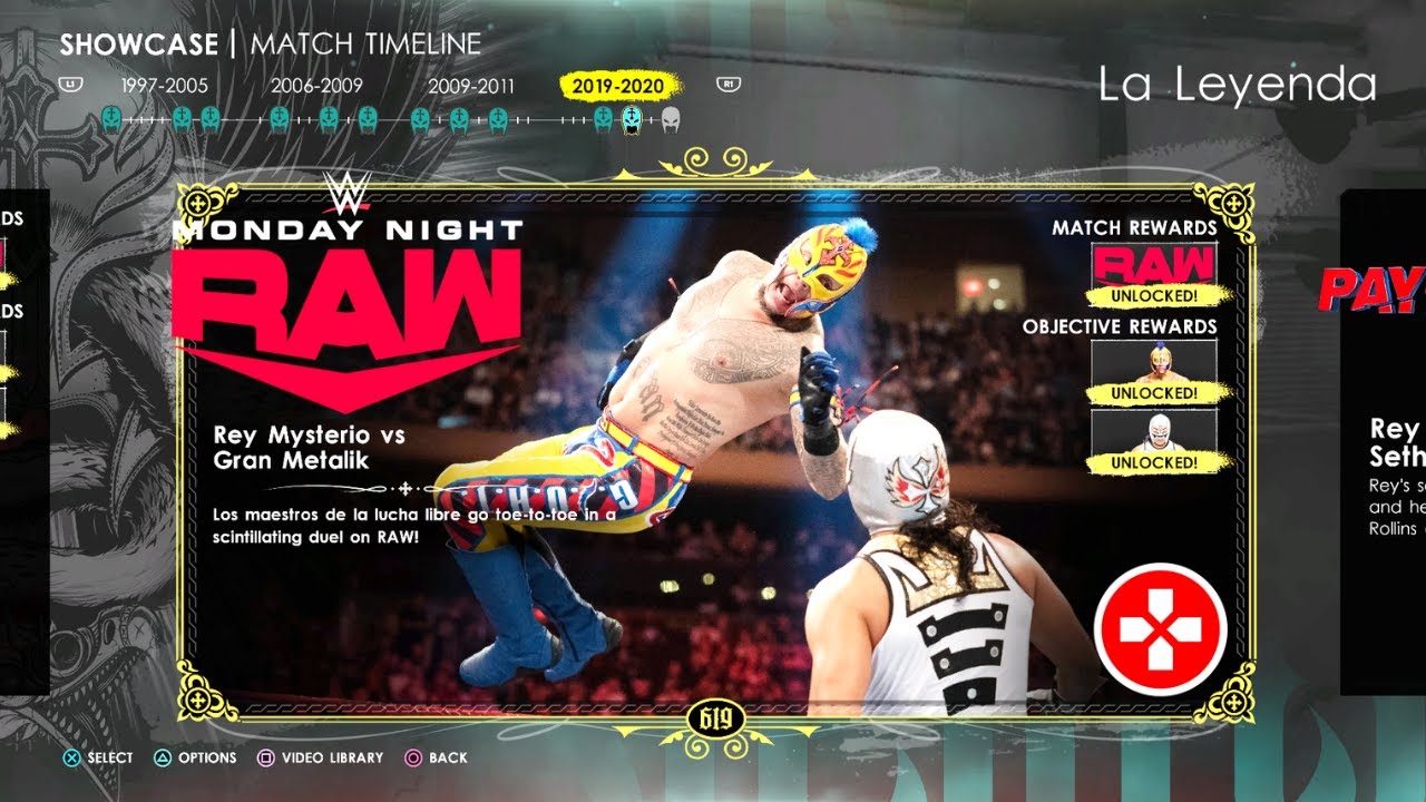 Демонстрация WWE 2K22: Рей Мистерио против Грана Металика | RAW (2019)