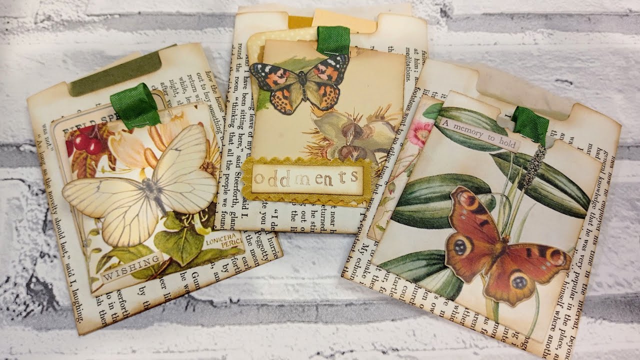 Stacked Baggie Pockets From Bookpages - #msscrapbusters