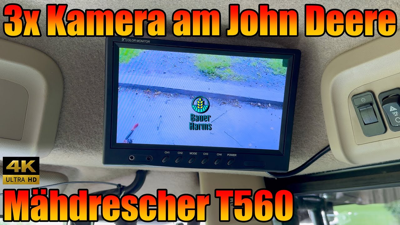 John Deere Rund T560 3 Kameras eingebaut billiges 9 Zoll mit 4 Kameras aus Ebay für nur 130€