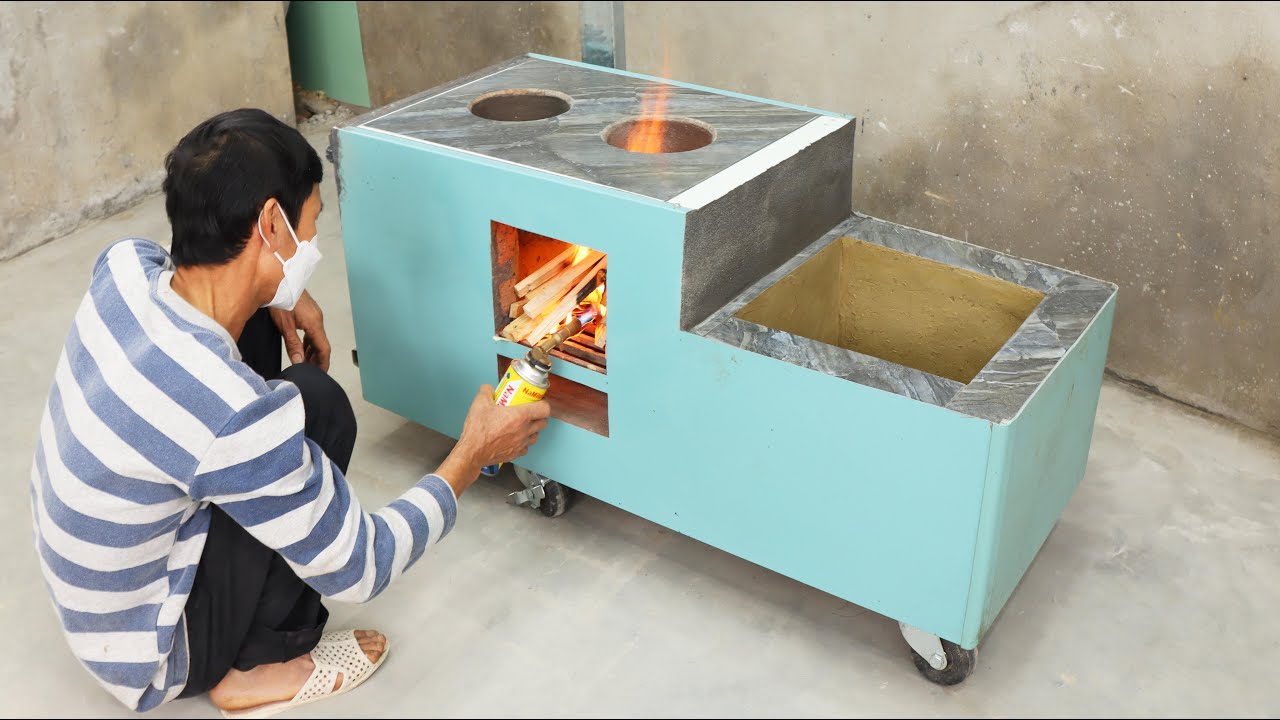 Creative wood stove - How to make a versatile and effective wood stove from an old refrigerator