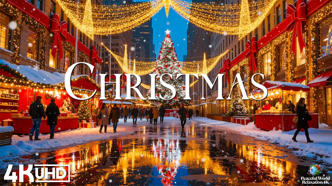 Christmas Atmosphere 4K - Most Beautiful Christmas Colors in The World 🎄 Festive Lights ✨