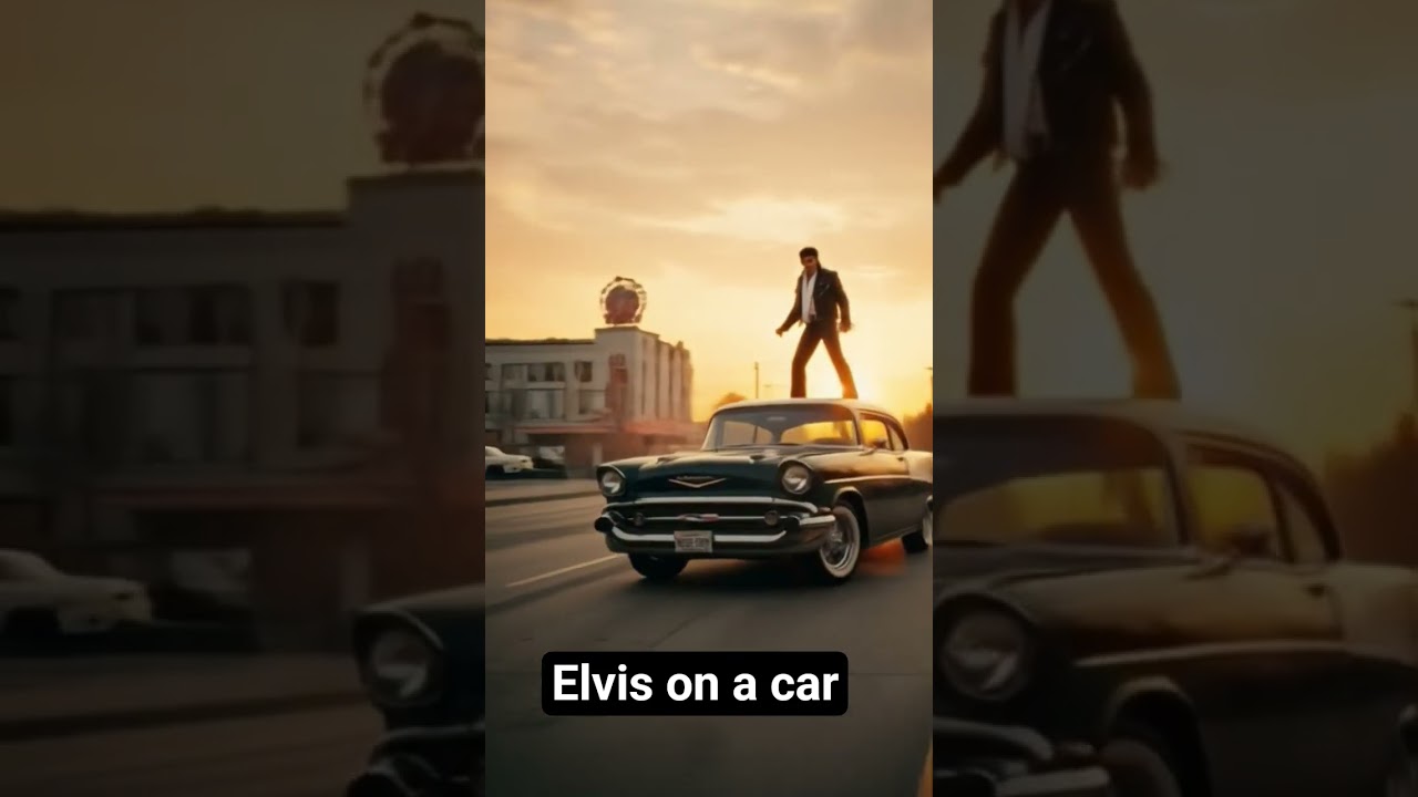 Elvis presley on top of a car #oldies #80smusic #music #elvisjackson #rockroyalty #elvisweek