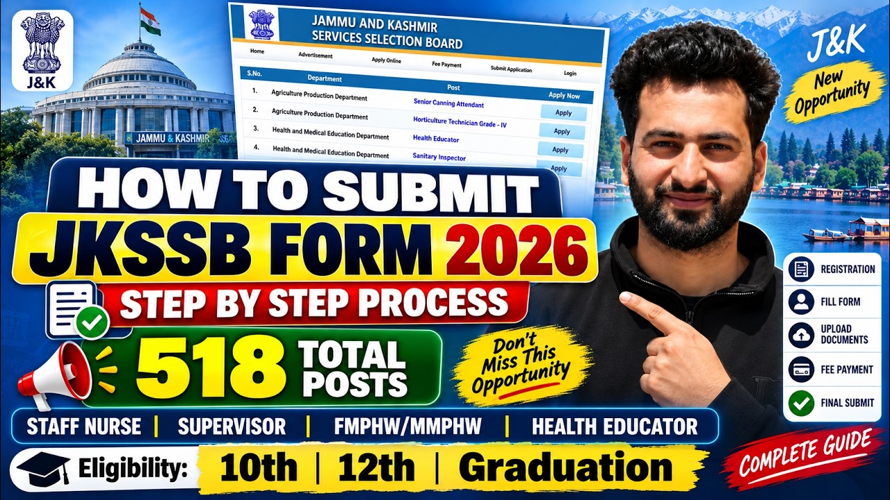 JKSSB 518 Posts - How To Apply Online | Jkssb Form Kasei Submit Kare | How to fill jkssb form online