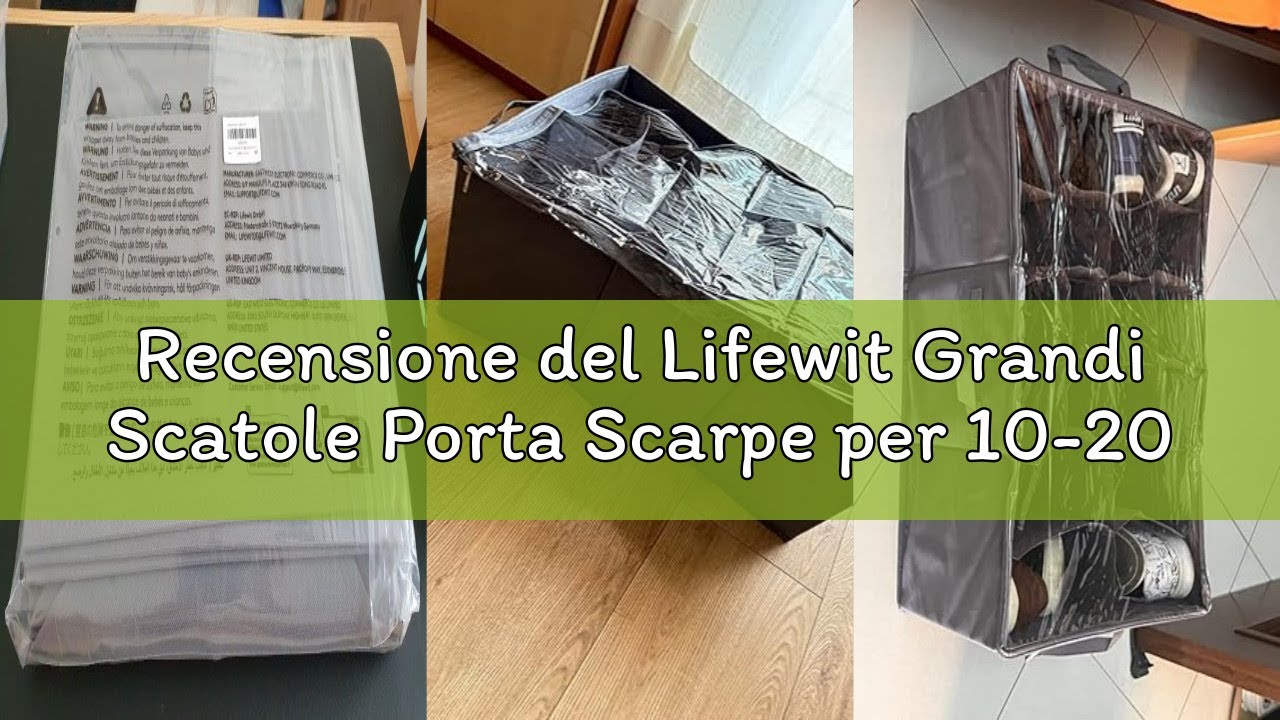 Recensione del Lifewit Grandi Scatole Porta Scarpe per 10-20 Paia, Organizer Scarpe Pieghevole per A