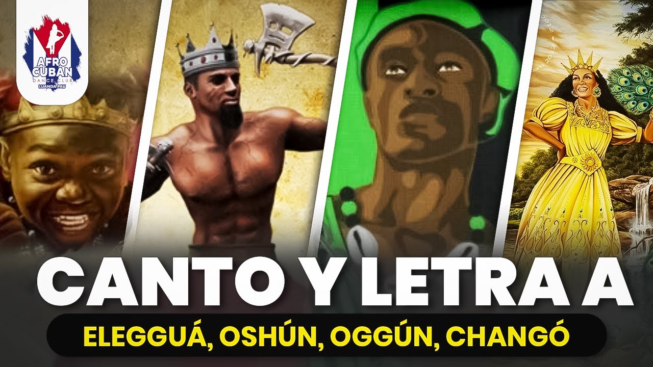 Cantos y letras a Elegguá Oggún Changó Oshún ❤️🤍❤️🖤💛💚🖤