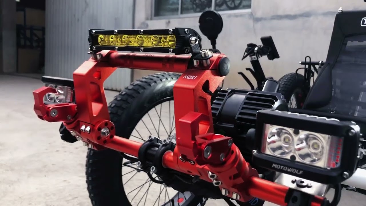 TrikExplor 2WD Fat tire electric assist recumbent quad F420E with the custom bumper and lights!