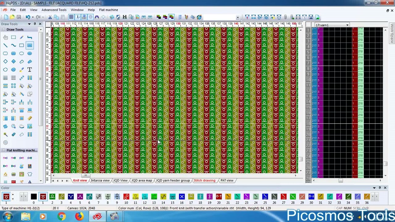 HQ PDS Stitch Drawing And Auto Stitch Section Video