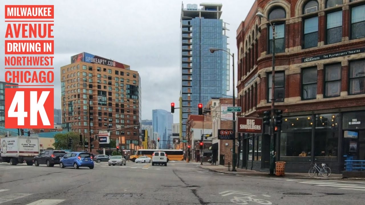 Milwaukee Avenue Driving in Northwest Chicago 4K  Streets of the Americas