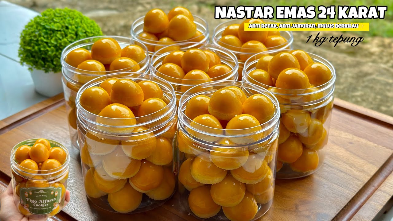 Kupas tuntas nastar emas 24 karat‼️Mulus berkilau, anti retak, anti jamuran takaran 1kg tepung