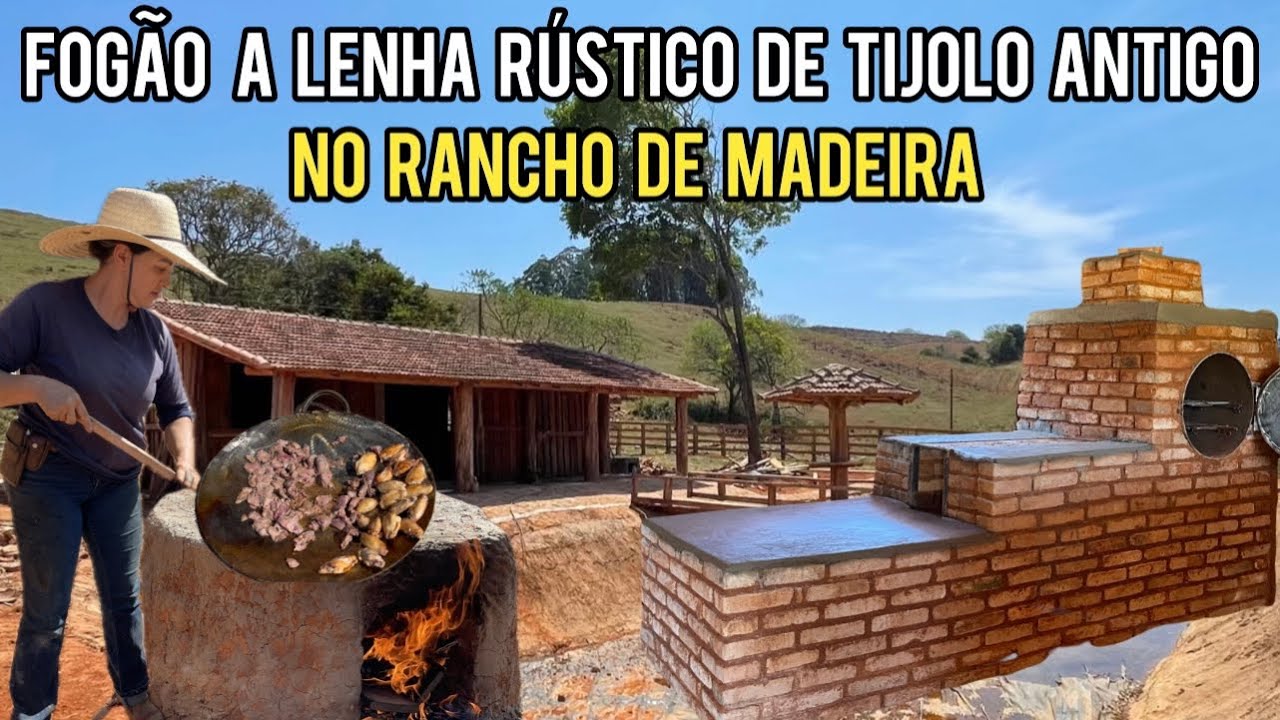 CONSTRUÇÃO DO FOGÃO A LENHA + FORNALHA  E FINALIZANDO COM CARNE NO DISCO