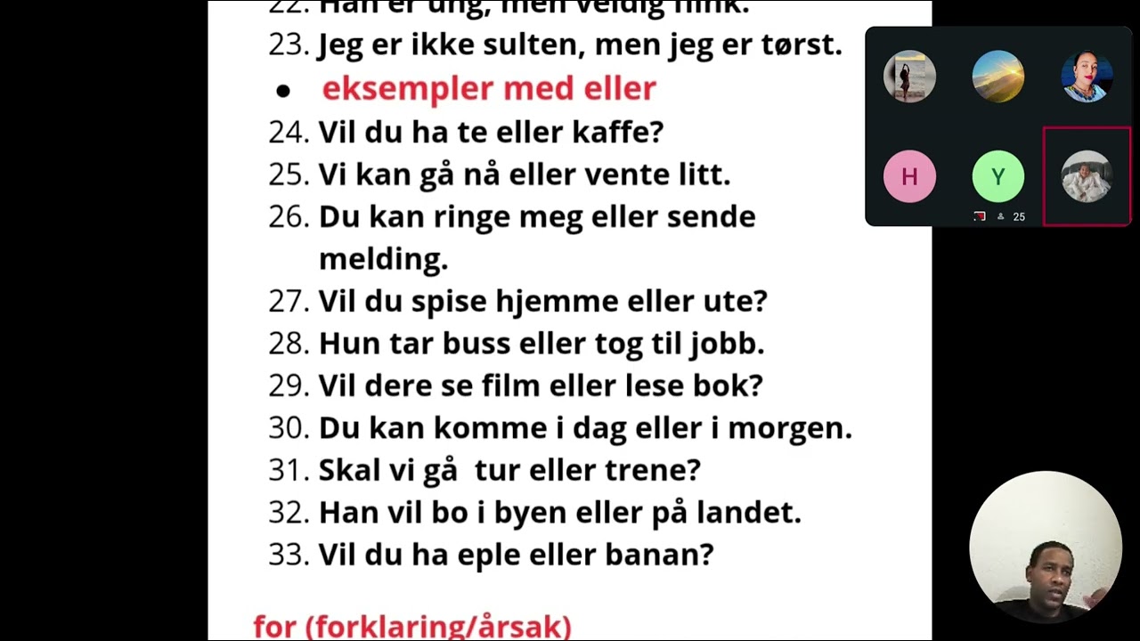 A2 - B1 - konjuksjoner - for, så