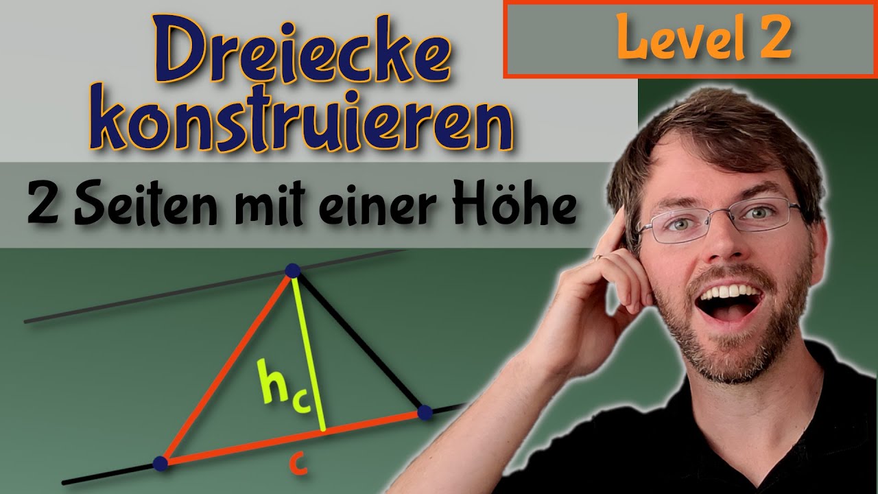 Dreiecke konstruieren Level 2 | zwei Seiten mit Höhe dazu | Dreieck zeichnen