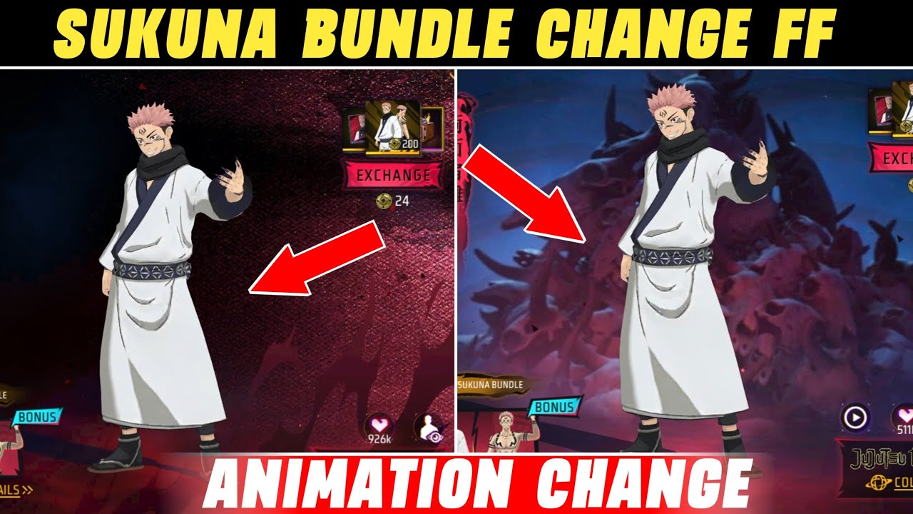 Sukuna Bundle 🥵 Change Free Fire || Sukuna Bundle Animation Change Free Fire