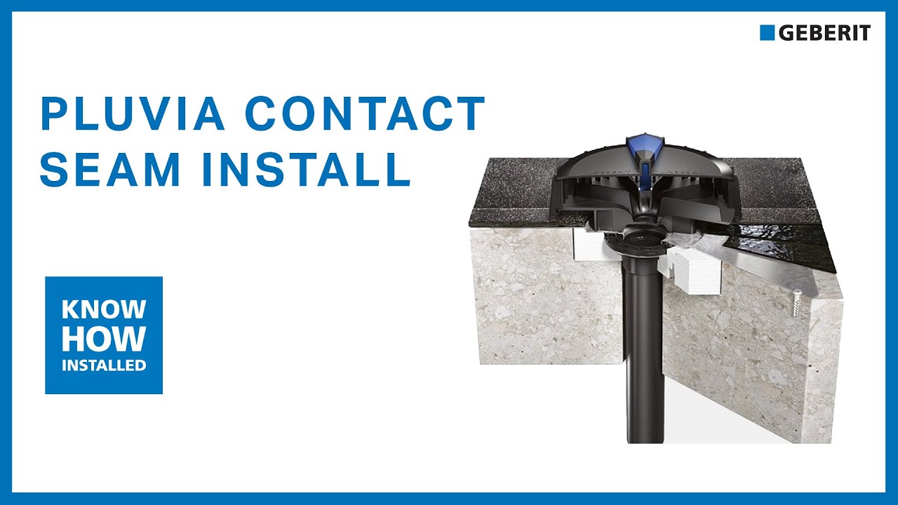 Geberit Pluvia Siphonic drainage installed in a concrete gutter