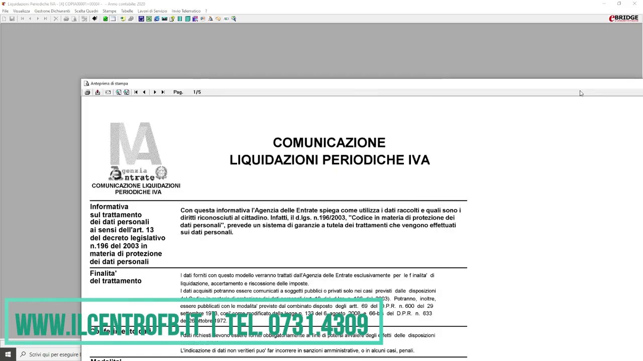 VIDEO TUTORIAL LIQUIDAZIONE PERIODICA IVA SOFTWARE EBRIDGE LIPE