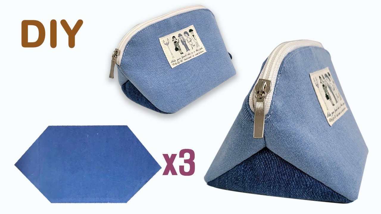 DIY 육각형 3장으로 쉽게  파우치 만들기/Easily make a pouch with 3 hexagons/손가방/Hand bag/선물/gift